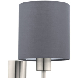 EGLO Pasteri Grey Fabric Wall Lamp - Size: 14.5 x 19.5 x 30.5cm - Wilko - thumbnail 4