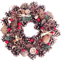 Marco Paul Pinecone Christmas Wreath 30cm - Size: 30 x 30 x 10cm - Brown - Wilko - thumbnail 1