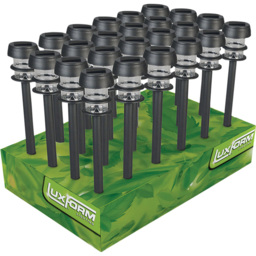 Luxform Lagos Black LED Garden Solar Spike Light 24 Pack - Size: 7.4 x 7.4 x 36.5cm - Wilko - thumbnail 1
