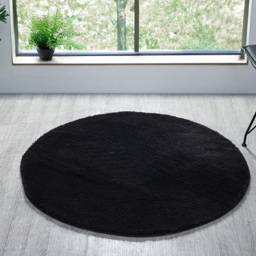 Desire Rugs Comfy Black Anti Slip Felt Backing Round Rug 100cm - Size: 100 x 100cm - Wilko - thumbnail 3