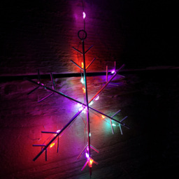Samuel Alexander 390 Rainbow and Orange LED Snowflake Silver Curtain Light 1.3 x 1.2m - Size: 130 x 120 x 120cm - Multi Coloured - Wilko - thumbnail 4