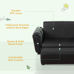 Tommy Toys 2 Seater Black Kids Sofa and Footstool - Wilko - thumbnail 7