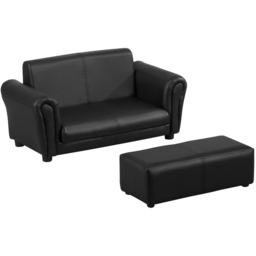 Tommy Toys 2 Seater Black Kids Sofa and Footstool - Wilko - thumbnail 3