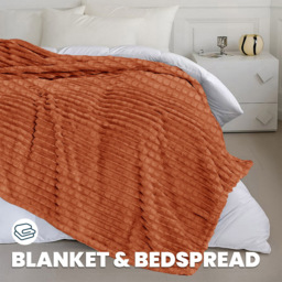 Velosso Rust Waffle Plush Throw 200 x 240cm - Size: 200 x 240 x 1cm - Wilko - thumbnail 3