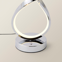 ValueLights Infinity Chrome Swirl Integrated LED Table Lamp - Size: 45 x 19 x 12cm - Silver - Wilko - thumbnail 5