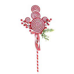 Candy Cane Lane Red Novelty Spray Decoration Ornament - Size: 25 x 66 x 5cm - Wilko - thumbnail 1