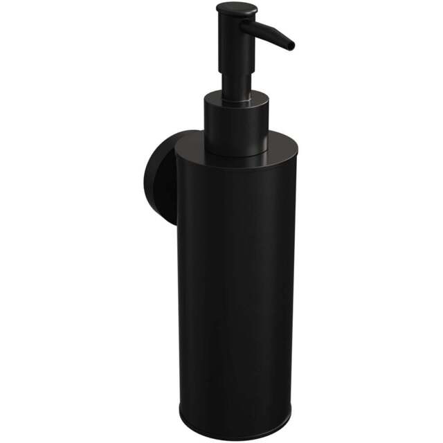 Rothley Matt Black Round Soap Dispenser 180ml - Size: 21.5 x 6 x 9cm - Wilko - image 1