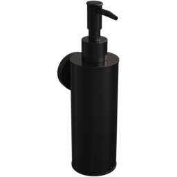 Rothley Matt Black Round Soap Dispenser 180ml - Size: 21.5 x 6 x 9cm - Wilko