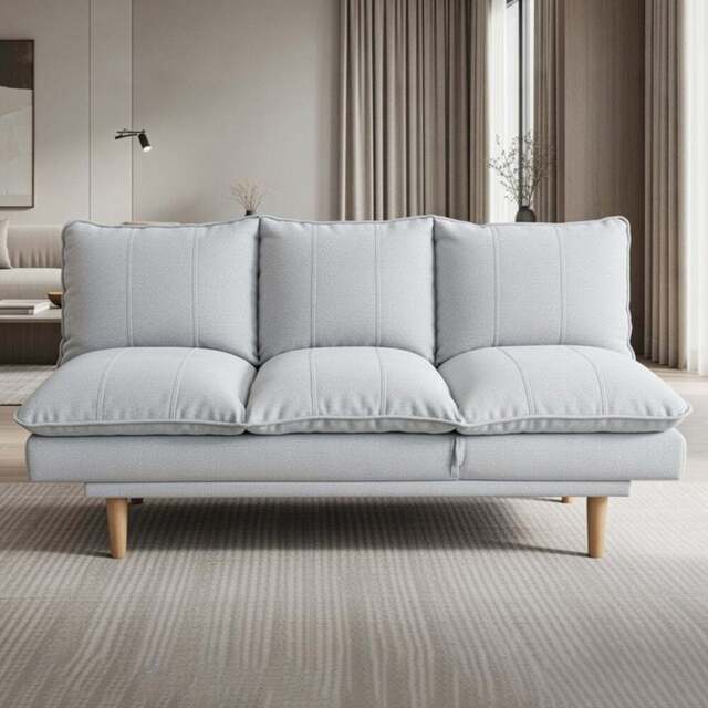 DS Living The Amalfi 3 Seater Grey Textured Fabric Sofa Bed - Wilko - image 1