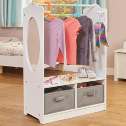 Liberty House Toys White Wooden Dress Up Unit with Storage - Wilko - thumbnail 1