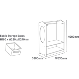 Liberty House Toys White Wooden Dress Up Unit with Storage - Wilko - thumbnail 7
