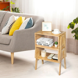 Costway Single Shelf  Stackable Bedside Table Set of 2 - Cream - Wilko - thumbnail 6