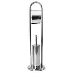 BATH VIDA Round Toilet Brush and Paper Holder - Size: 80 x 22 x 20cm - Wilko
