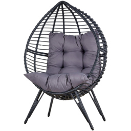 Home Source Eden Egg Balloon Dark Grey Cushioned Chair - Size: 148 x 93 x 70cm - Wilko - thumbnail 5