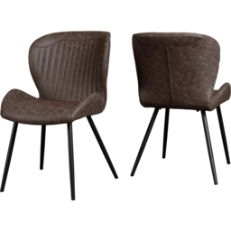 Seconique Marlow and Quebec 4 Seater Dining Set Black Marble and Brown PU - Black Marble/Brown Pu - Wilko - thumbnail 6