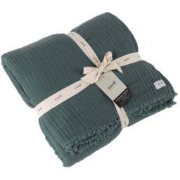 Yard Lark Dusk Large Muslin Cotton Throw 240 x 260cm - Size: 260 x 240cm - Black - Yard Living - Wilko