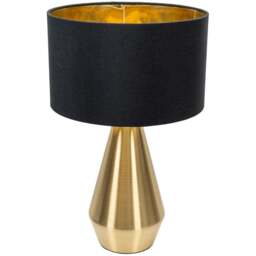 ValueLight Jax Black Gold Inner Shade Gold Dimmable LED Touch Table Lamp - Size: 41 x 25 x 25cm - ValueLights - Wilko