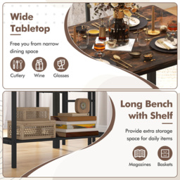 Costway 4 Seater Dining Set Coffee - Brown - Wilko - thumbnail 5