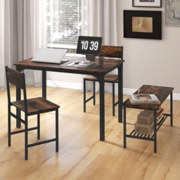 Costway 4 Seater Dining Set Coffee - Brown - Wilko - thumbnail 4