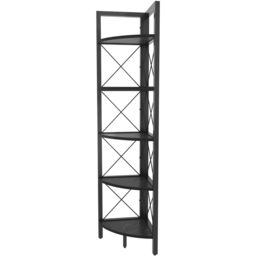 Decorotika Remo 5 Shelf Black Marble Effect Metal Frame Corner Storage Rack - Size: 160 x 30.5 x 33cm - Wilko - thumbnail 4
