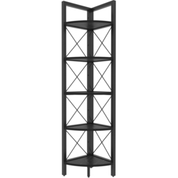 Decorotika Remo 5 Shelf Black Marble Effect Metal Frame Corner Storage Rack - Size: 160 x 30.5 x 33cm - Wilko - thumbnail 3