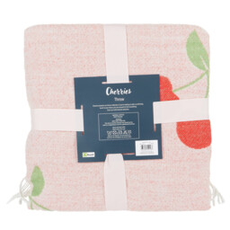 Cherries Jacquard Throw - Pink - Divante - Wilko - thumbnail 3