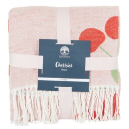 Cherries Jacquard Throw - Pink - Divante - Wilko - thumbnail 1