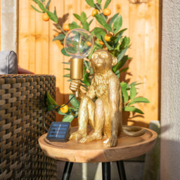 ValueLight George Monkey Gold Solar Garden Ornament Light - Size: 35.5 x 22 x 23cm - ValueLights - Wilko - thumbnail 4