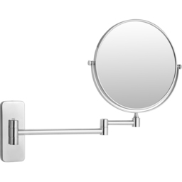 tectake Round Double Sided Vanity Mirror with 5x Magnification - Size: 31 x 2.7 x 26.5cm - Silver - Wilko - thumbnail 4