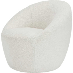 Cocoon Off White Boucle Fabric Chair - Size: Single - Cream - LPD Home - Wilko - thumbnail 4