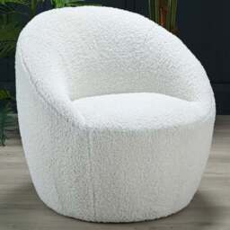 Cocoon Off White Boucle Fabric Chair - Size: Single - Cream - LPD Home - Wilko - thumbnail 1