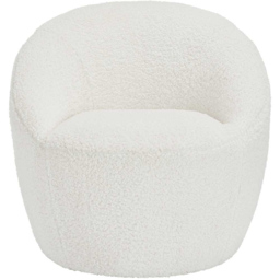 Cocoon Off White Boucle Fabric Chair - Size: Single - Cream - LPD Home - Wilko - thumbnail 3