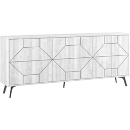Decortie Dune 6 Door Ancient White Sideboard - Size: 77.4 x 183.8 x 35cm - Wilko - thumbnail 3
