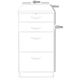 R White Cabinets 4 Drawer Brown Filing Cabinet - Wilko - thumbnail 6