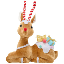 The Christmas Gift Co Sitting Rudolph with Presents Decoration - Size: 25 x 10 x 22cm - Multi - The Christmas Gift Co. - Wilko - thumbnail 1