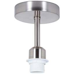 Happy Homewares Brushed Satin Nickel Semi Flush Ceiling Light Fitting - Size: 17 x 12 x 12cm - Silver - Wilko
