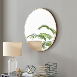 Furniturebox Emma Round Gold Frame Wall Mirror 80cm - Size: 80 x 80cm - Wilko - thumbnail 3