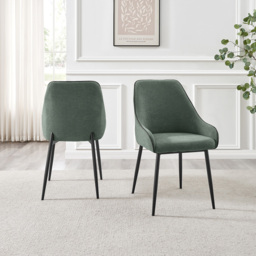 Furniturebox Belton Set of 2 Green and Black Dining Chair - Wilko - thumbnail 5