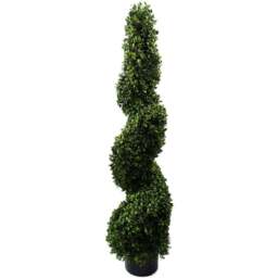 Botanik Spiral Buxus Topiary Artificial Tree in Pot 4ft - Size: 120 x 30 x 30cm - Green - Wilko - thumbnail 1