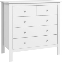 Portland Modern 5 Drawer White Chest of Drawers - Wilko - thumbnail 3