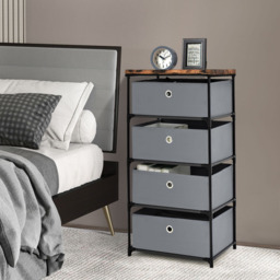 Costway 4 Drawer Grey Fabric Dresser with Metal Frame - Size: 42 x 33.5 x 84.5cm - Wilko - thumbnail 4