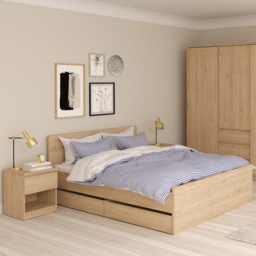 Florence Single Drawer Single Shelf Jackson Hickory Oak Bedside Table - Wood - Furniture to Go - Wilko - thumbnail 6
