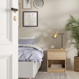 Florence Single Drawer Single Shelf Jackson Hickory Oak Bedside Table - Wood - Furniture to Go - Wilko - thumbnail 7