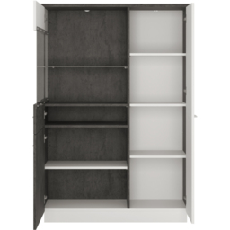 Florence Zingaro 2 Door Left Hand Display Cabinet - Grey - Furniture To Go - Wilko - thumbnail 4