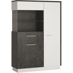Florence Zingaro 2 Door Left Hand Display Cabinet - Grey - Furniture To Go - Wilko - thumbnail 3