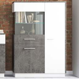 Florence Zingaro 2 Door Left Hand Display Cabinet - Grey - Furniture To Go - Wilko - thumbnail 1