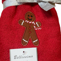 Bellissimo Home Cotton Gingerbread Man Embroidered Hand Towel 2 Pack - Size: 60 x 40 x 1cm - Green - Wilko - thumbnail 3