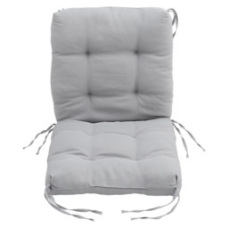 Living and Home Light Grey Deep Seat Lawn Chair Cushion - Size: 25 x 45cm - Wilko - thumbnail 3