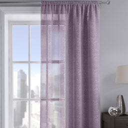 Velosso Alessandria Mauve Shimmer Voile Panel Curtain 137 x 183cm - Size: W 137 x D 183cm - Purple - Wilko - thumbnail 3