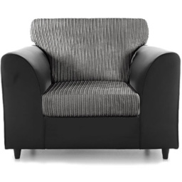 Luxor 4 Seater Black and Grey Jumbo Cord Scatter Back Sofa Suite - Multi - Wilko - thumbnail 5